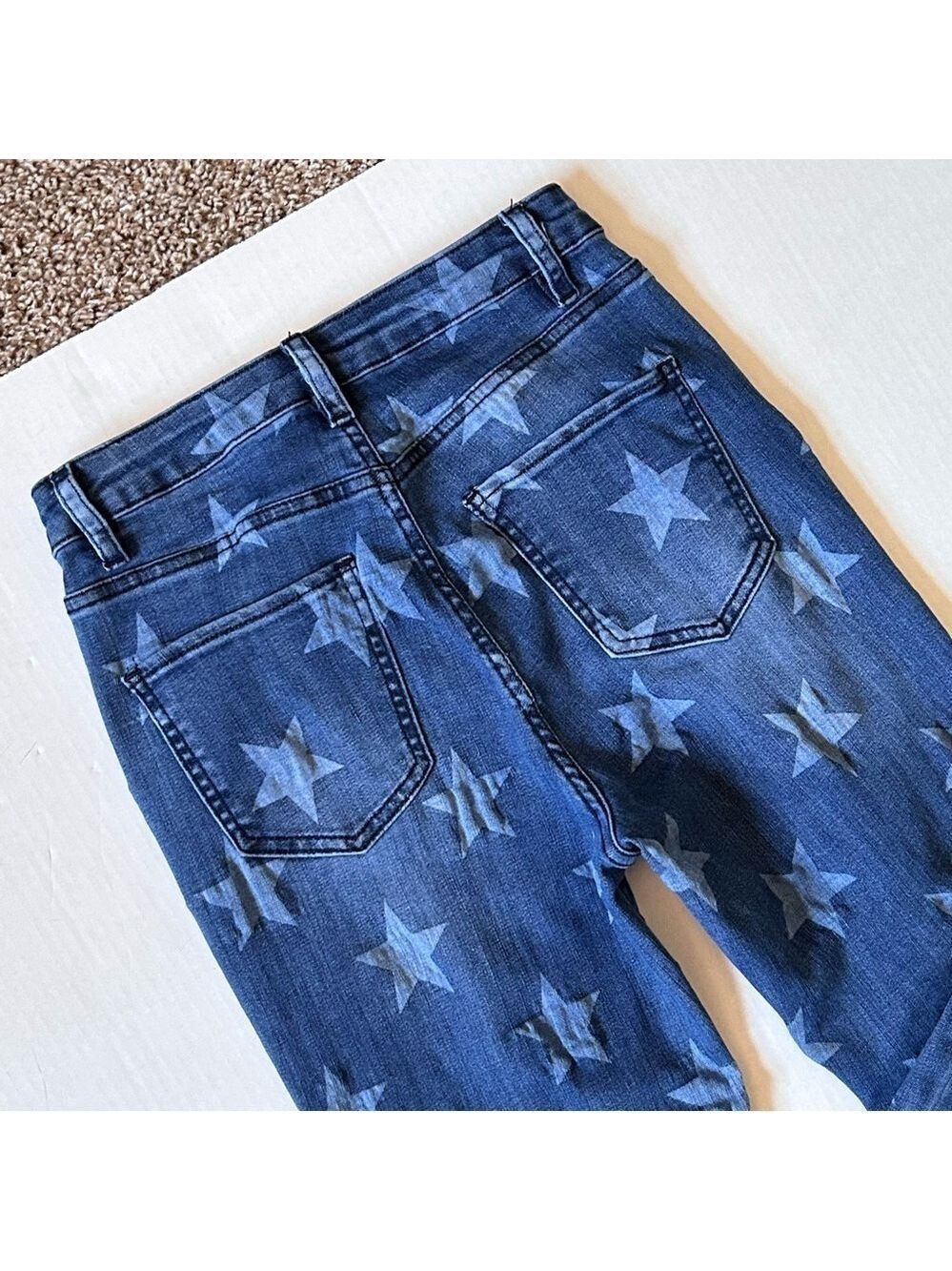 Fashion Nova Star Distressed High Rise Bootcut Jeans Size 3 - Picture 8 of 11